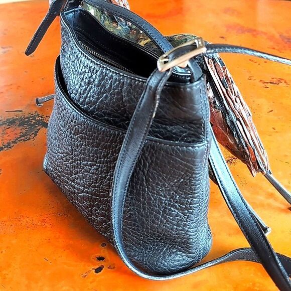 Vintage Coach Small Hudson Zip Black 🖤 Pebble Leather Crossbody - Picture 3 of 12